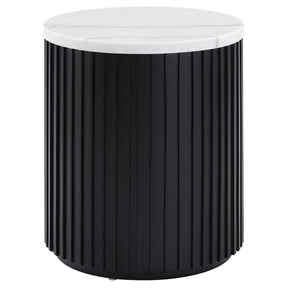  Steve Silver Furniture Colvin COL100KWME Black Marble End Table IMAGE 1