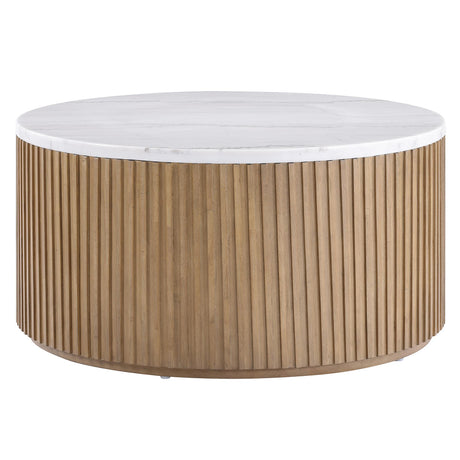  Steve Silver Furniture Colvin COL100NWMC Brown Marble Cocktail Table IMAGE 1