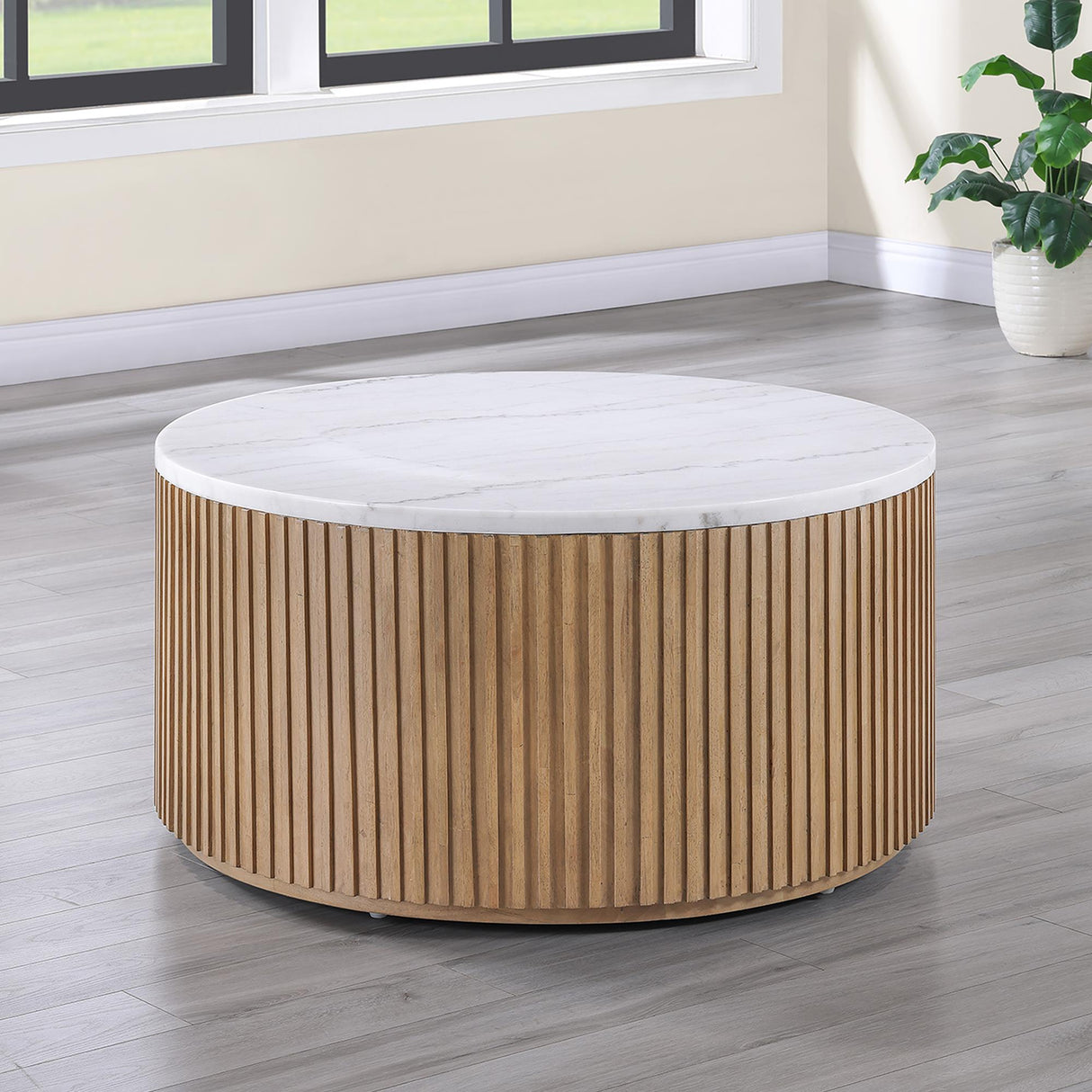  Steve Silver Furniture Colvin COL100NWMC Brown Marble Cocktail Table IMAGE 4