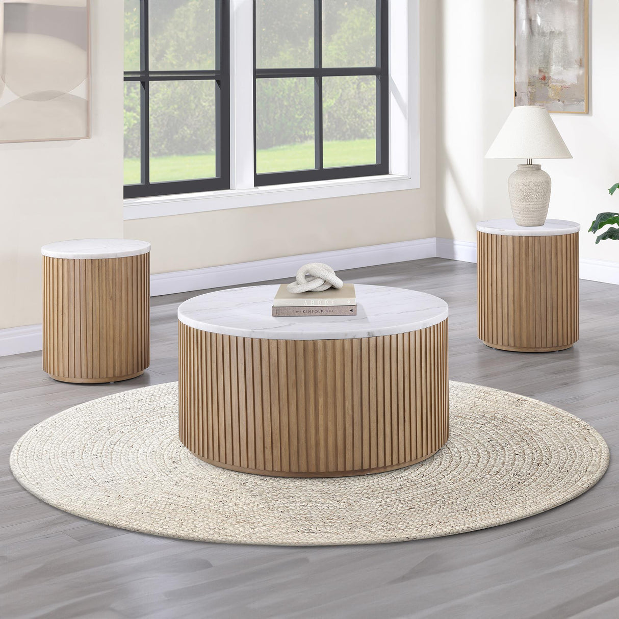  Steve Silver Furniture Colvin COL100NWMC Brown Marble Cocktail Table IMAGE 5