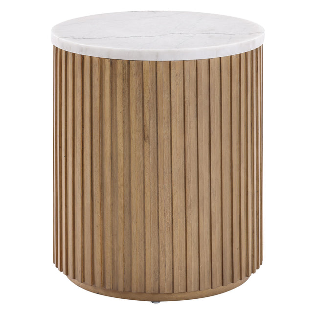  Steve Silver Furniture Colvin COL100NWME Brown Marble End Table IMAGE 1