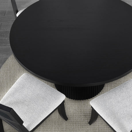 Steve Silver Furniture Colvin COL500K-TTTB 52" Round Dining Table, Black IMAGE 4