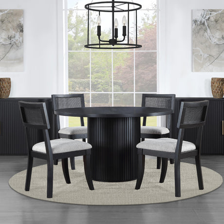  Steve Silver Furniture Colvin COL500K-TTTB 52" Round Dining Table, Black IMAGE 6