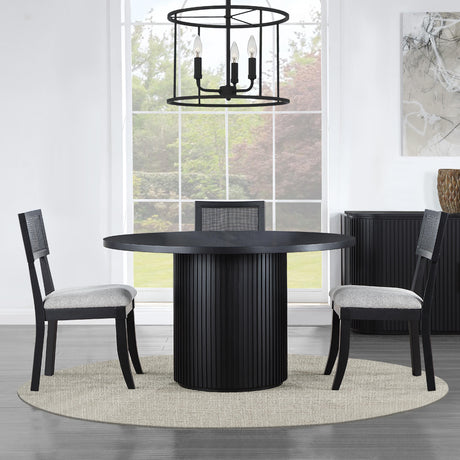  Steve Silver Furniture Colvin COL500K-TTTB 52" Round Dining Table, Black IMAGE 7