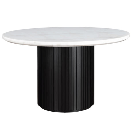  Steve Silver Furniture Colvin COL500KW-MTTB 52" Rnd White Marble Dining Table IMAGE 1
