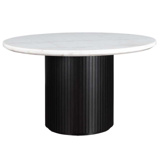  Steve Silver Furniture Colvin COL500KW-MTTB 52" Rnd White Marble Dining Table IMAGE 1