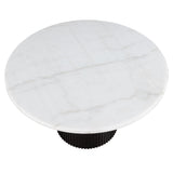  Steve Silver Furniture Colvin COL500KW-MTTB 52" Rnd White Marble Dining Table IMAGE 2