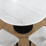  Steve Silver Furniture Colvin COL500KW-MTTB 52" Rnd White Marble Dining Table IMAGE 4