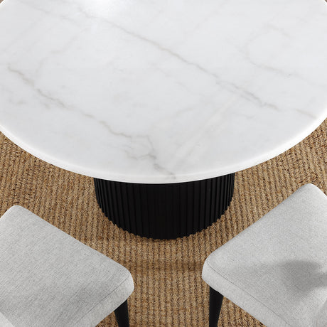  Steve Silver Furniture Colvin COL500KW-MTTB 52" Rnd White Marble Dining Table IMAGE 4