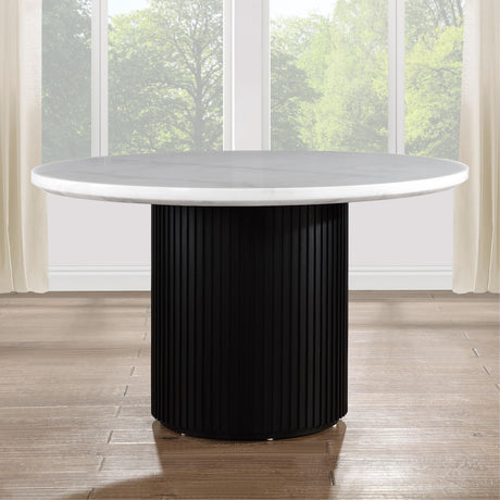  Steve Silver Furniture Colvin COL500KW-MTTB 52" Rnd White Marble Dining Table IMAGE 5