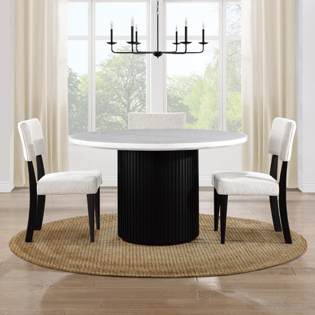  Steve Silver Furniture Colvin COL500KW-MTTB 52" Rnd White Marble Dining Table IMAGE 6