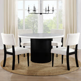  Steve Silver Furniture Colvin COL500KW-MTTB 52" Rnd White Marble Dining Table IMAGE 7