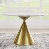  Steve Silver Furniture Conrad CD480-DTB-WGD Gold Base Dining Table IMAGE 4