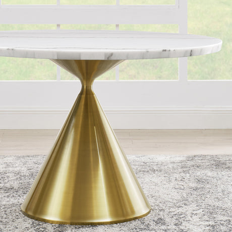  Steve Silver Furniture Conrad CD480-DTB-WGD Gold Base Dining Table IMAGE 5