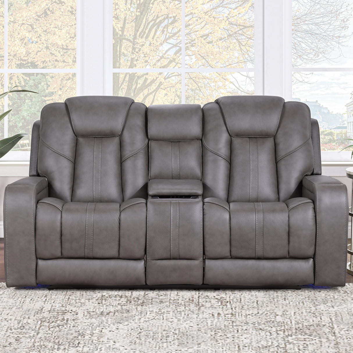  Steve Silver Furniture Daniel DAE800L Triple Pwr Leather Theater Love IMAGE 10