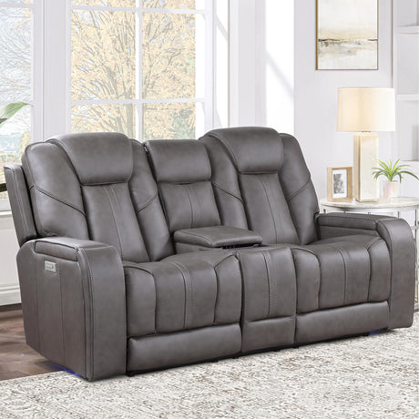  Steve Silver Furniture Daniel DAE800L Triple Pwr Leather Theater Love IMAGE 11