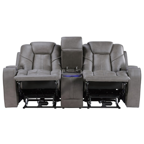  Steve Silver Furniture Daniel DAE800L Triple Pwr Leather Theater Love IMAGE 2