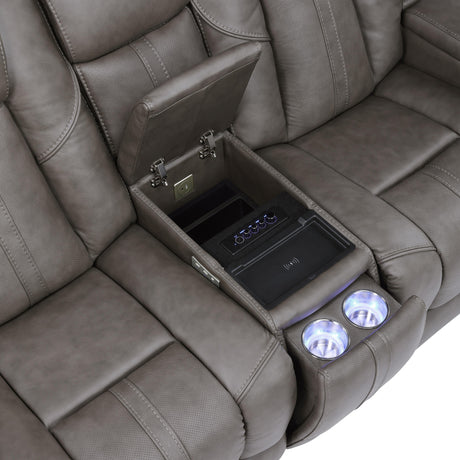  Steve Silver Furniture Daniel DAE800L Triple Pwr Leather Theater Love IMAGE 8