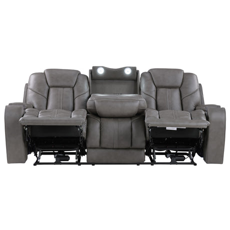  Steve Silver Furniture Daniel DAE800S Triple Power Leather Theater Sofa IMAGE 2