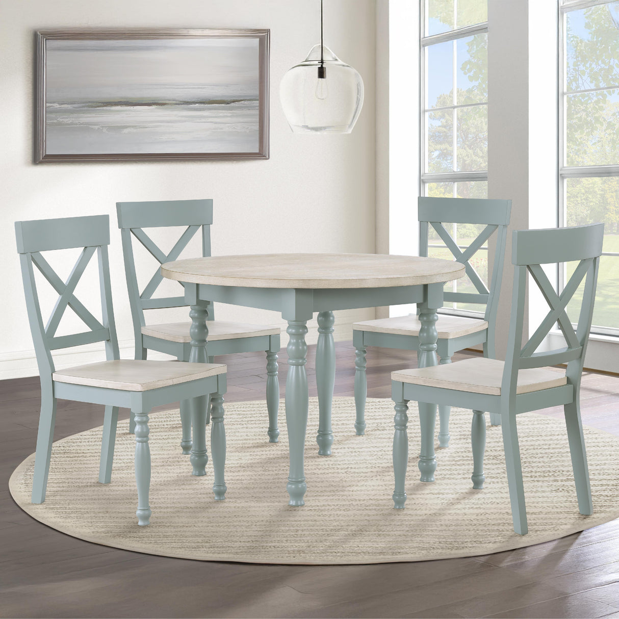  Steve Silver Furniture Darcy DAR4242ET Green Round Table IMAGE 8
