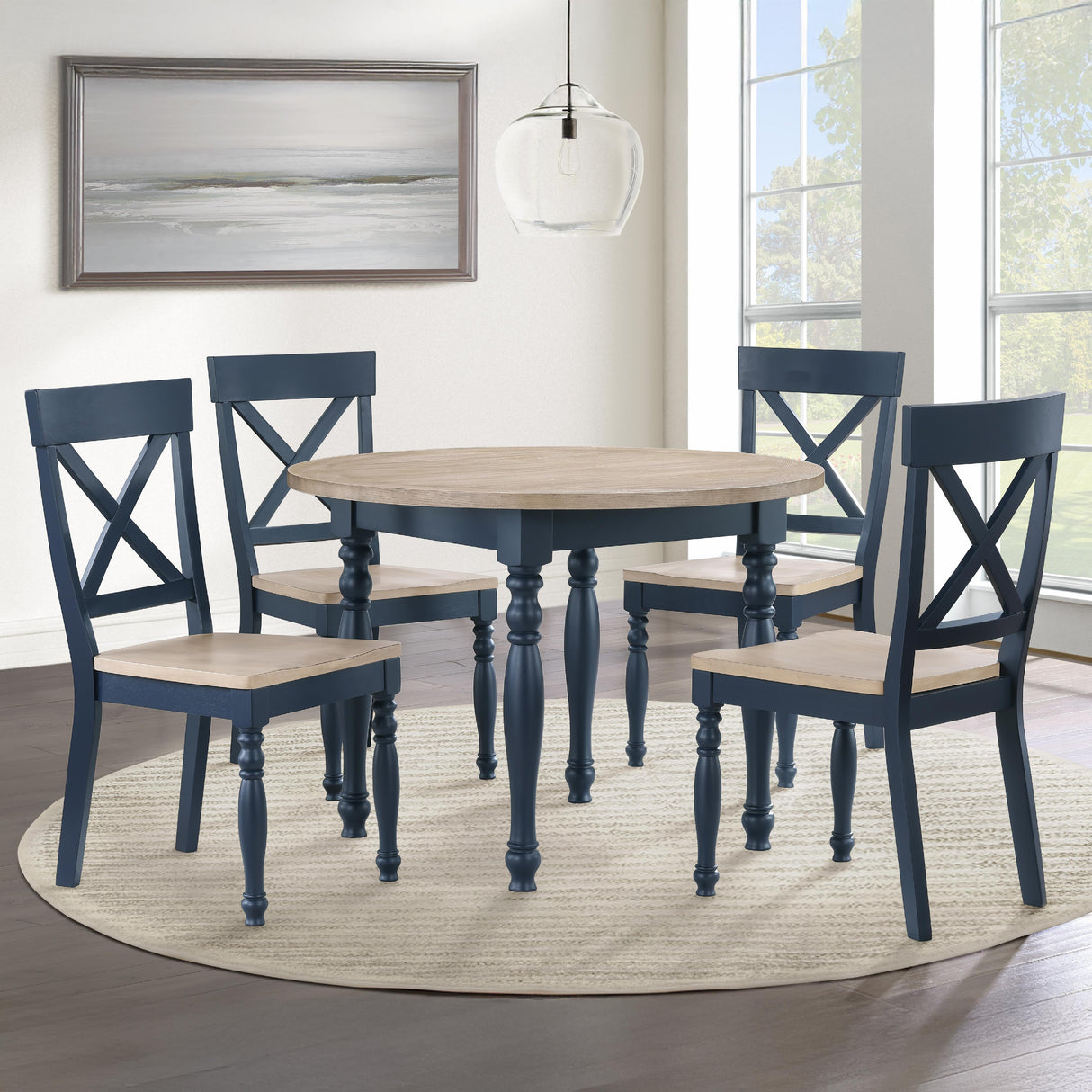  Steve Silver Furniture Darcy DAR500BS Blue Side Chair IMAGE 9