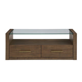  Steve Silver Furniture Garland GA100C Glass Top Cocktail Table IMAGE 1
