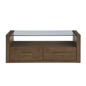  Steve Silver Furniture Garland GA100C Glass Top Cocktail Table IMAGE 1