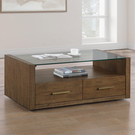  Steve Silver Furniture Garland GA100C Glass Top Cocktail Table IMAGE 7