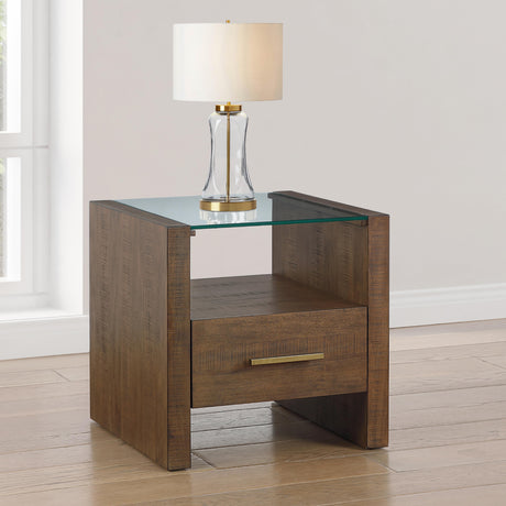  Steve Silver Furniture Garland GA100E Glass Top End Table IMAGE 7