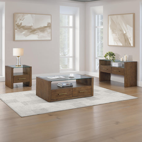  Steve Silver Furniture Garland GA100E Glass Top End Table IMAGE 8