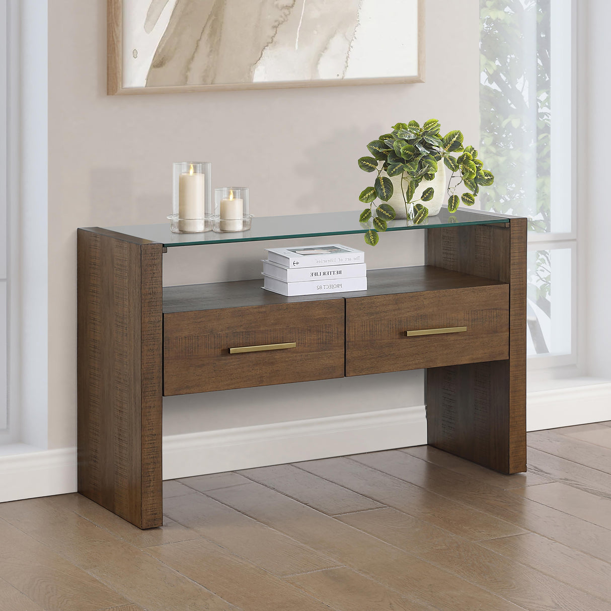  Steve Silver Furniture Garland GA100S Glass Top Sofa Table IMAGE 7