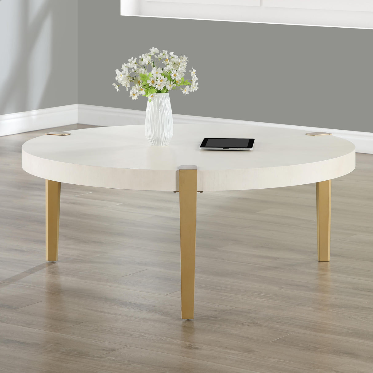  Steve Silver Furniture Gracie GRA100WC White Cocktail Table IMAGE 3