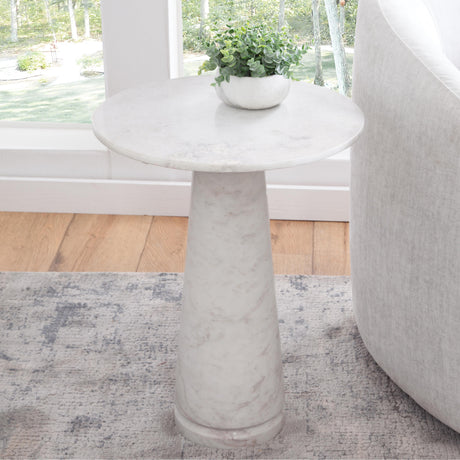  Steve Silver Furniture Joni JN180TWE Talita White Marble End Table IMAGE 5