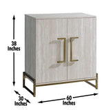  Steve Silver Furniture Larkin LK100SV Faux Marble Wine Cabinet IMAGE 6