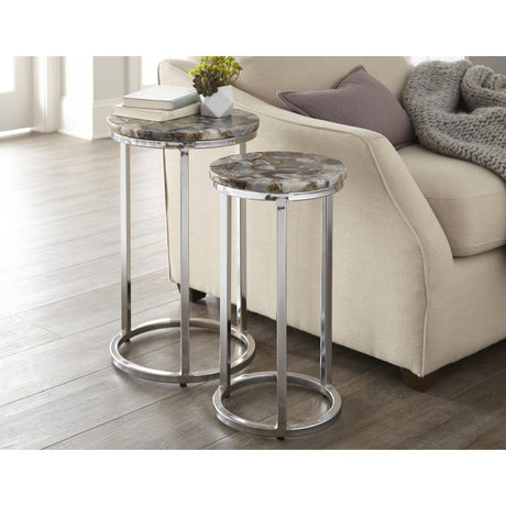  Steve Silver Furniture Onyx NY2000NT Agate Top Nesting Table IMAGE 5