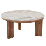  Steve Silver Furniture Sidney SD200NHRC Brown Marble Top Cocktail Table IMAGE 1