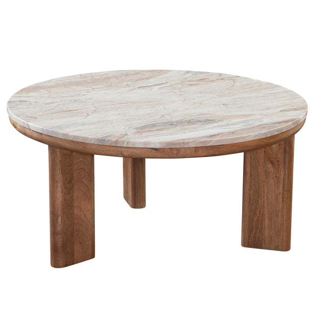  Steve Silver Furniture Sidney SD200NHRC Brown Marble Top Cocktail Table IMAGE 1