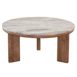  Steve Silver Furniture Sidney SD200NHRC Brown Marble Top Cocktail Table IMAGE 2