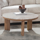  Steve Silver Furniture Sidney SD200NHRC Brown Marble Top Cocktail Table IMAGE 5