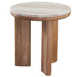  Steve Silver Furniture Sidney SD200NHRE Brown Marble Top Round End Table IMAGE 1