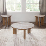  Steve Silver Furniture Sidney SD200NHRE Brown Marble Top Round End Table IMAGE 6