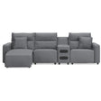 Signature Design by Ashley Modmax 65906S25 4 pc Reclining Sectional with Chaise and Audio Console IMAGE 1