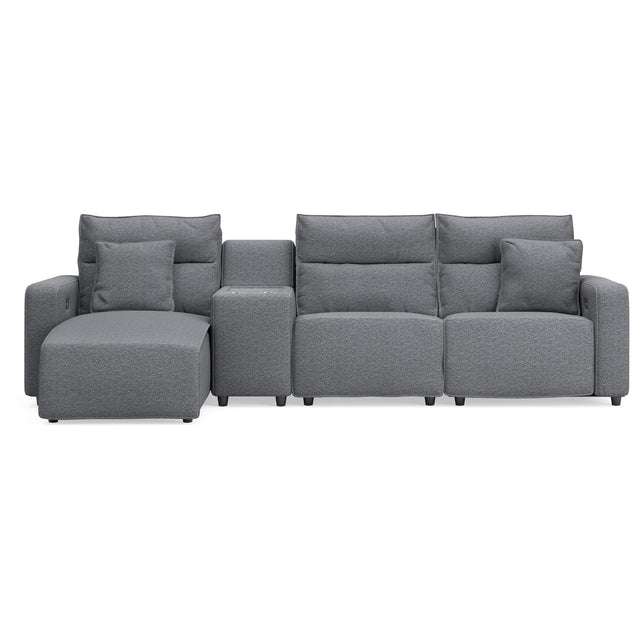  Signature Design by Ashley Modmax 65906S27 4 pc Reclining Sectional with Chaise and Storage Console IMAGE 1