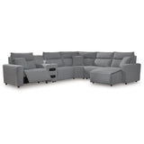  Signature Design by Ashley Modmax 65906S28 6 pc Reclining Sectional with Chaise and Audio Console IMAGE 1