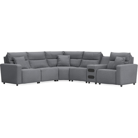  Signature Design by Ashley Modmax 65906S35 6 pc Reclining Sectional with Audio Console IMAGE 1