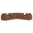 Signature Design by Ashley Modmax 92102S69 7 pc Balanced Sectional with Audio and Storage Consoles IMAGE 1
