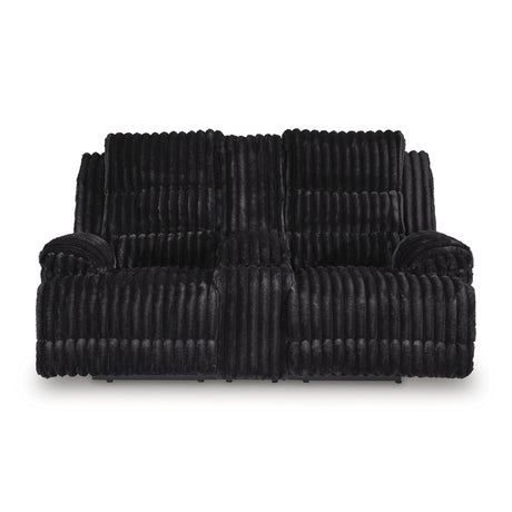  Signature Design by Ashley Rhine Falls PC4280596 Double Reclining Power Loveseat with Console IMAGE 2