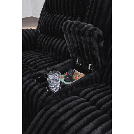  Signature Design by Ashley Rhine Falls PC4280596 Double Reclining Power Loveseat with Console IMAGE 5