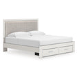  Signature Design by Ashley Zuraleus PCB3381B9 King Upholstered Panel Storage Bed IMAGE 1