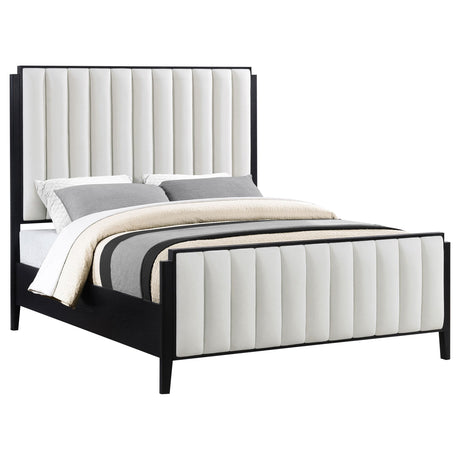  Coaster Furniture Brookmead 224710Q 60-inch Upholstered Queen Bed - Black IMAGE 2